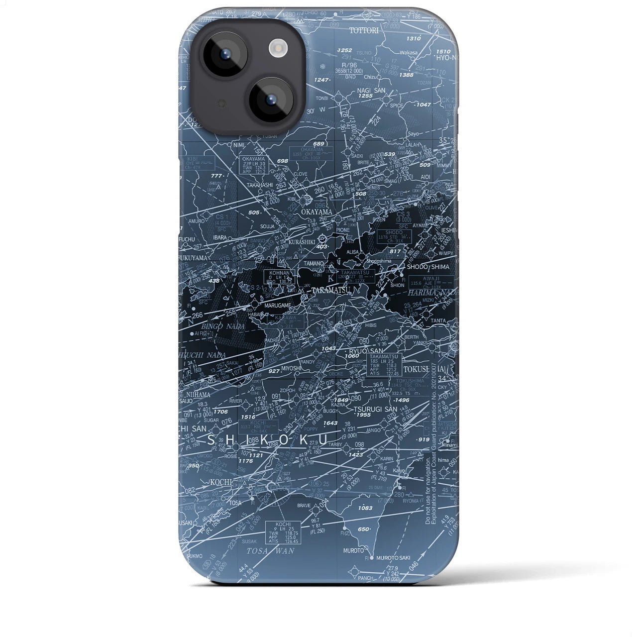 【岡山・高松航空図】地図柄iPhoneケース（バックカバータイプ・X-Ray）iPhone 14 Plus 用