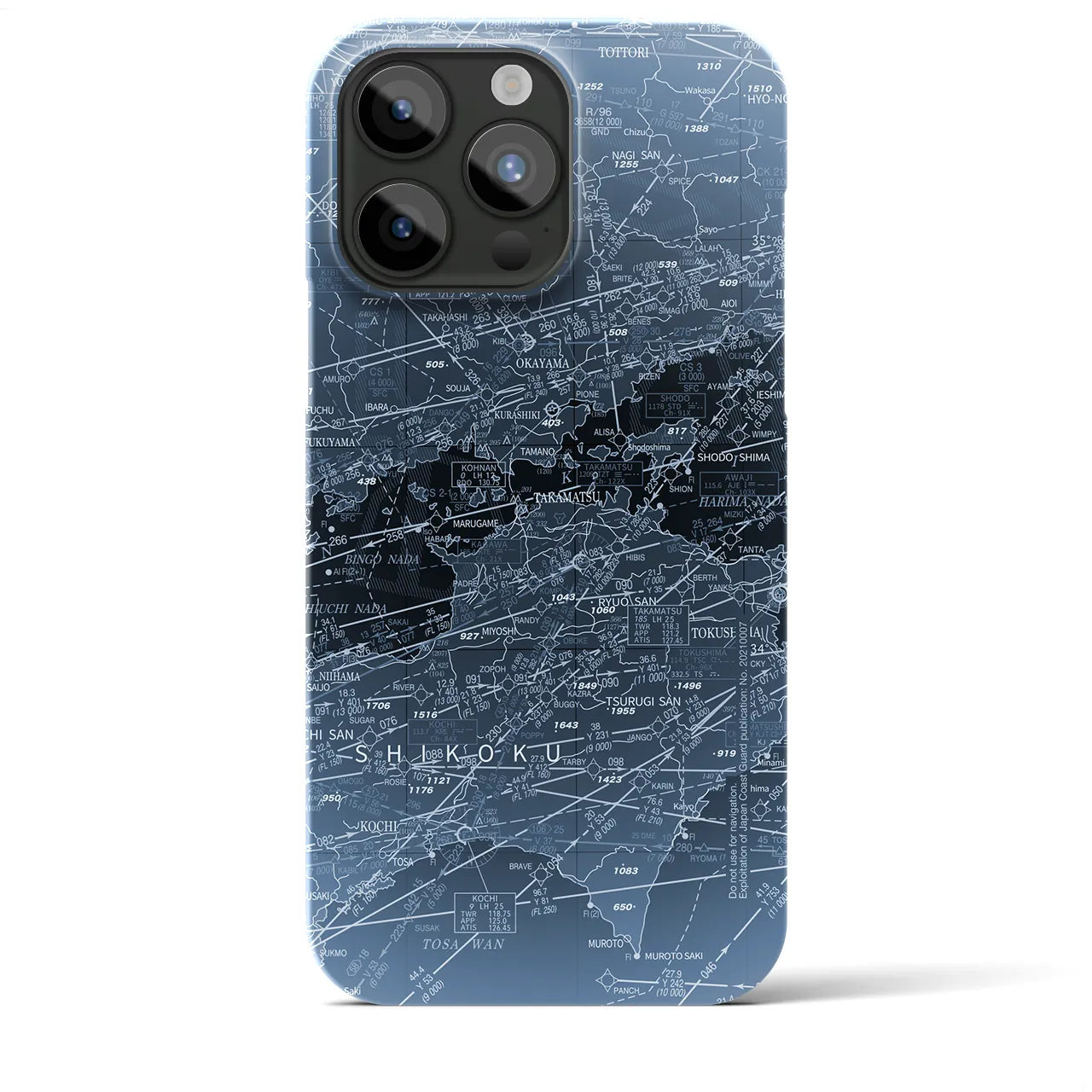 【岡山・高松航空図】地図柄iPhoneケース（バックカバータイプ・X-Ray）iPhone 15 Pro Max 用