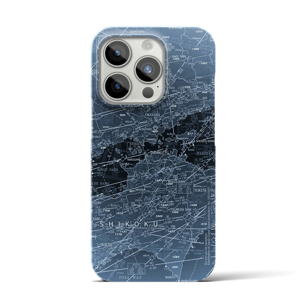 【岡山・高松航空図】地図柄iPhoneケース（バックカバータイプ・X-Ray）iPhone 15 Pro 用