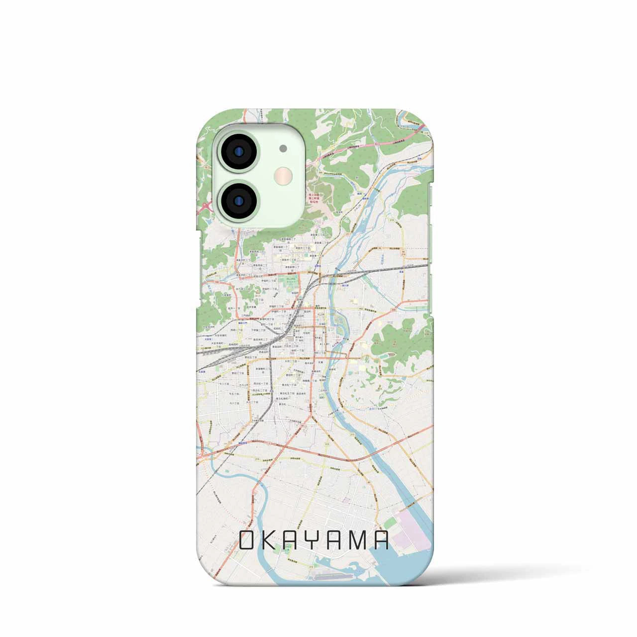 【岡山】地図柄iPhoneケース（バックカバータイプ・ナチュラル）iPhone 12 mini 用