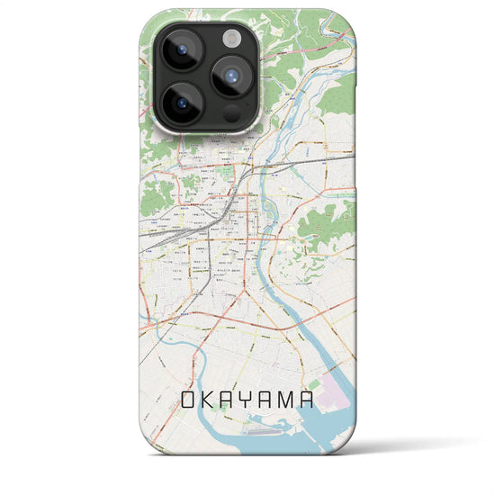 【岡山】地図柄iPhoneケース（バックカバータイプ・ナチュラル）iPhone 15 Pro Max 用