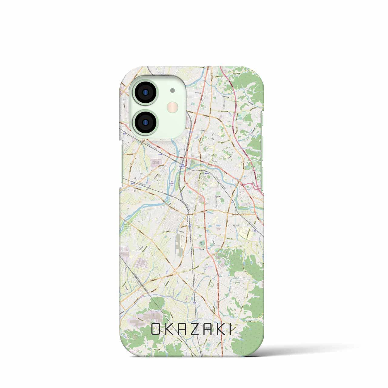 【岡崎】地図柄iPhoneケース（バックカバータイプ・ナチュラル）iPhone 12 mini 用