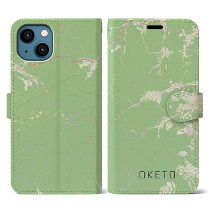 【置戸（北海道）】地図柄iPhoneケース（手帳タイプ）ナチュラル・iPhone 13 用