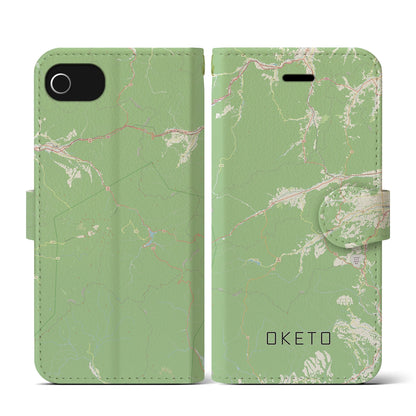 【置戸（北海道）】地図柄iPhoneケース（手帳タイプ）ナチュラル・iPhone SE（第3 / 第2世代） / 8 / 7 / 6s / 6 用