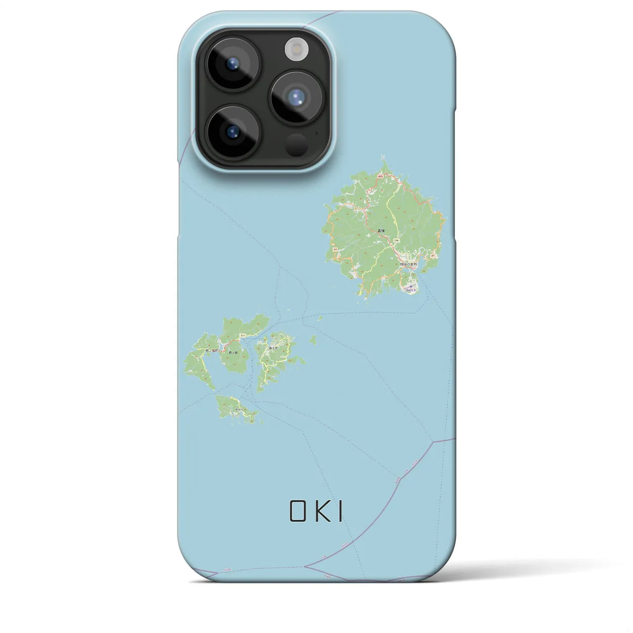 【隠岐】地図柄iPhoneケース（バックカバータイプ・ナチュラル）iPhone 15 Pro Max 用