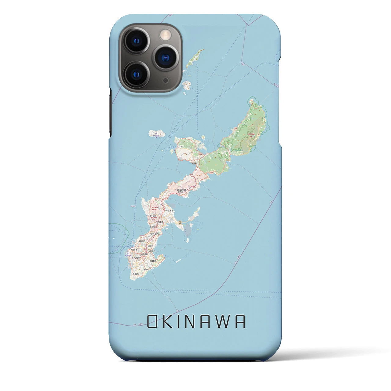【沖縄2】地図柄iPhoneケース（バックカバータイプ・ナチュラル）iPhone 11 Pro Max 用