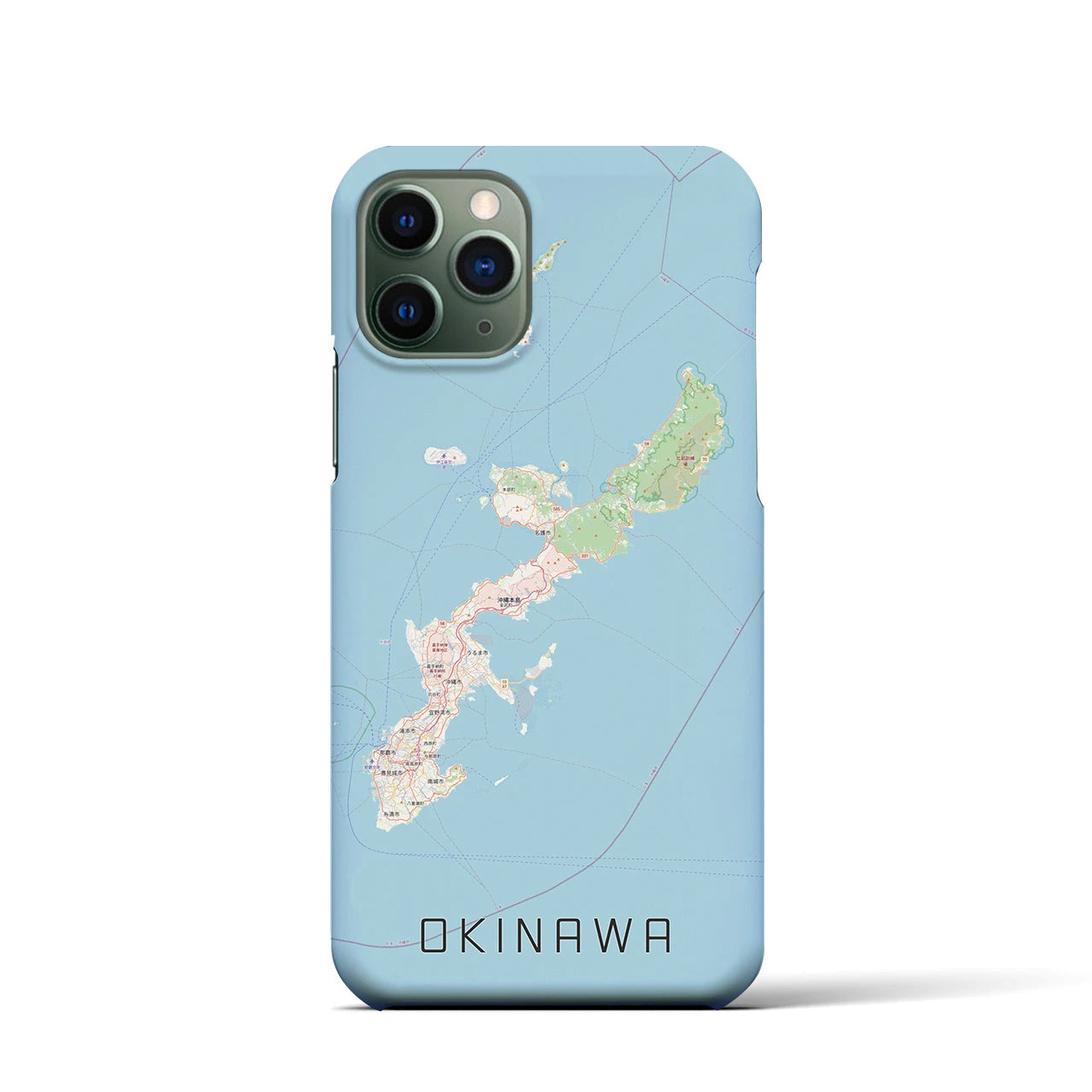 【沖縄2】地図柄iPhoneケース（バックカバータイプ・ナチュラル）iPhone 11 Pro 用