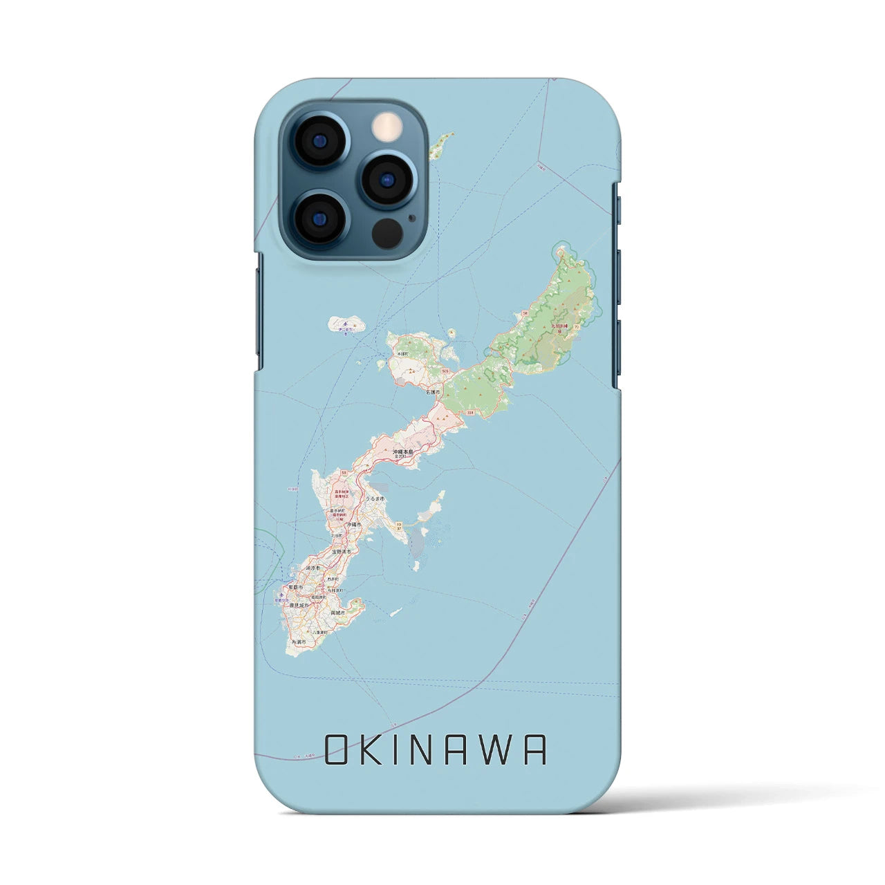 【沖縄2】地図柄iPhoneケース（バックカバータイプ・ナチュラル）iPhone 12 / 12 Pro 用