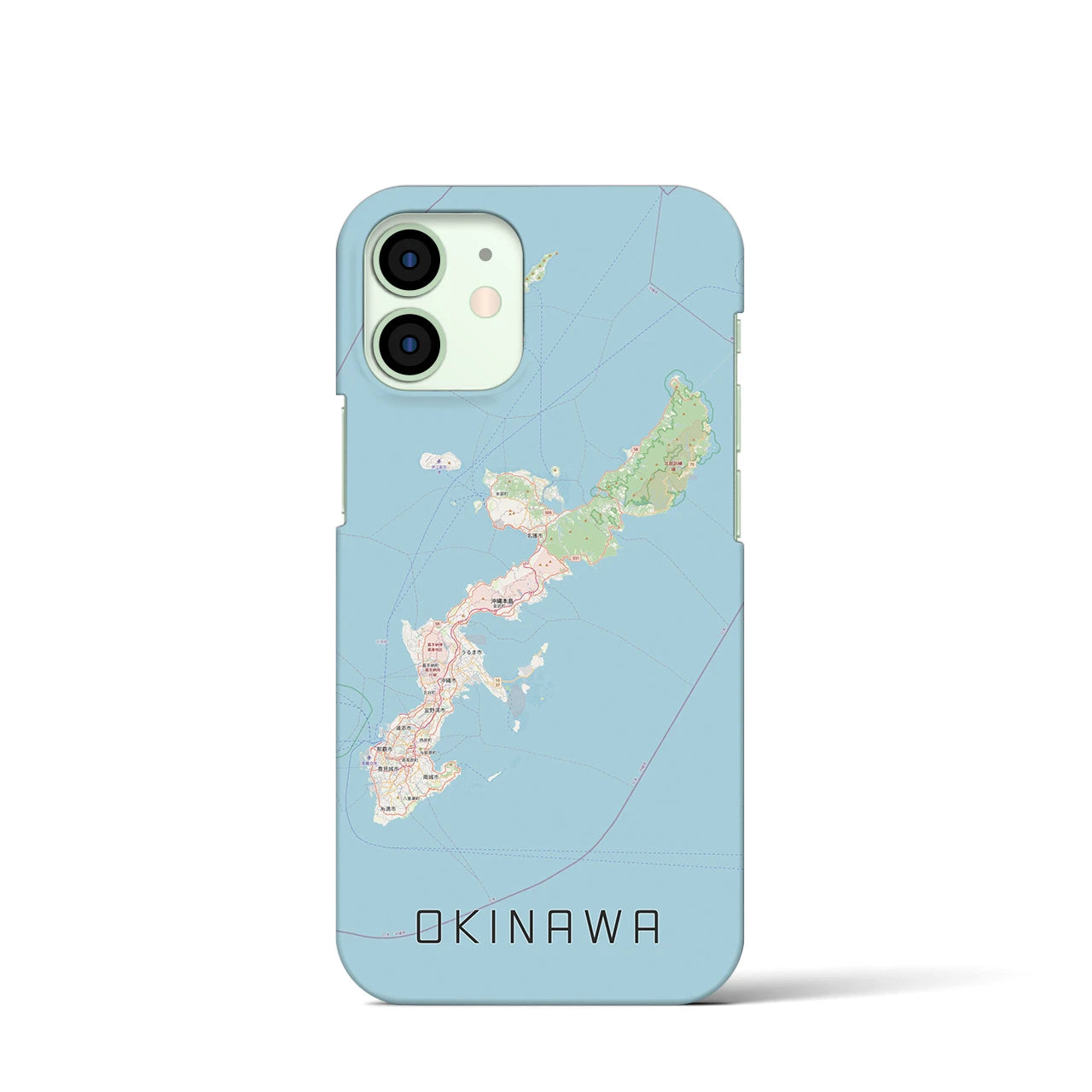 【沖縄2】地図柄iPhoneケース（バックカバータイプ・ナチュラル）iPhone 12 mini 用