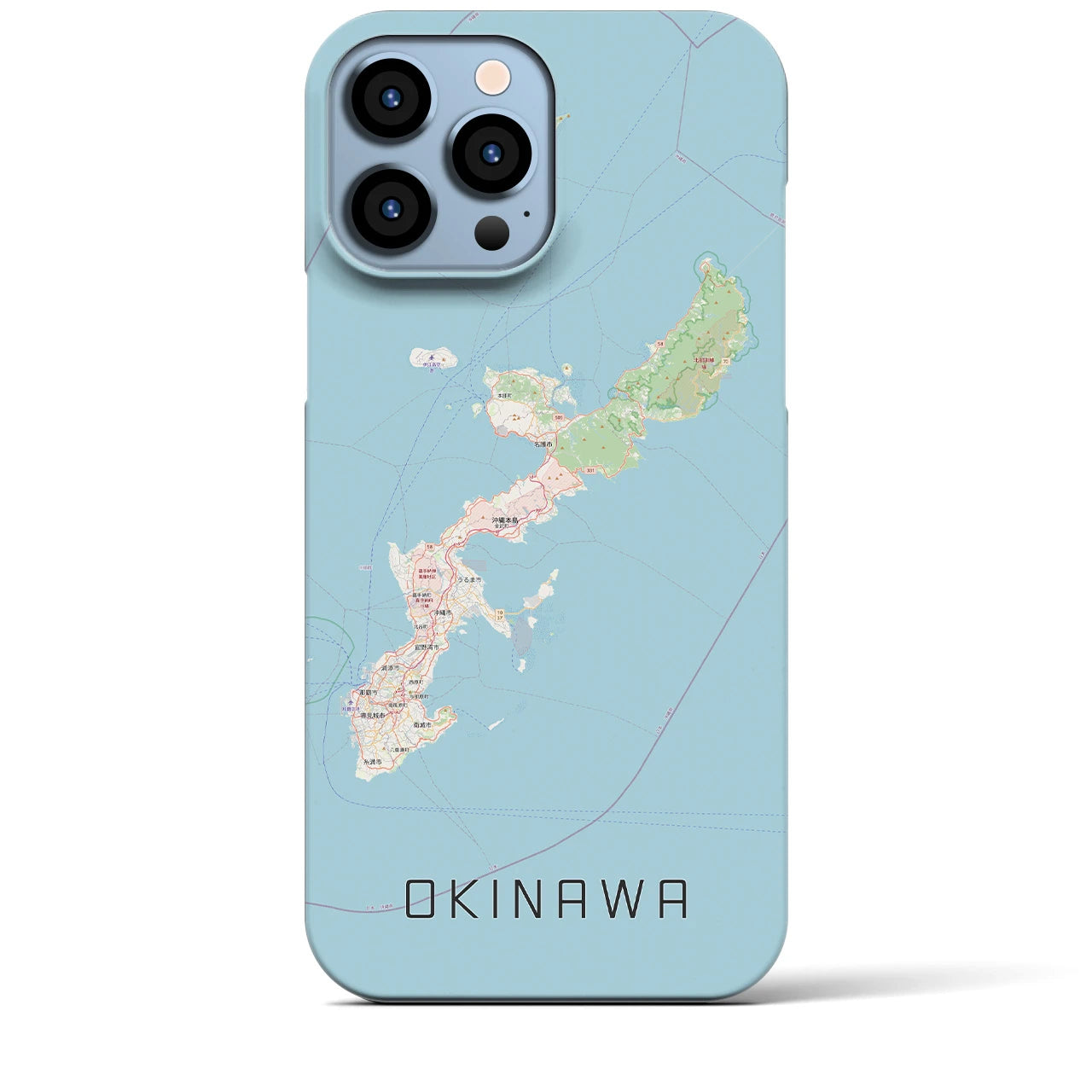 【沖縄2】地図柄iPhoneケース（バックカバータイプ・ナチュラル）iPhone 13 Pro Max 用