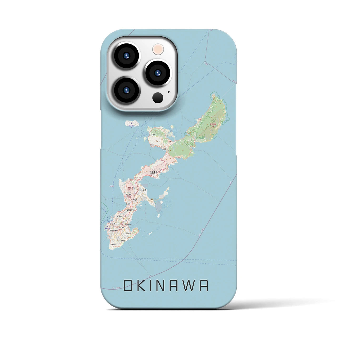 【沖縄2】地図柄iPhoneケース（バックカバータイプ・ナチュラル）iPhone 13 Pro 用