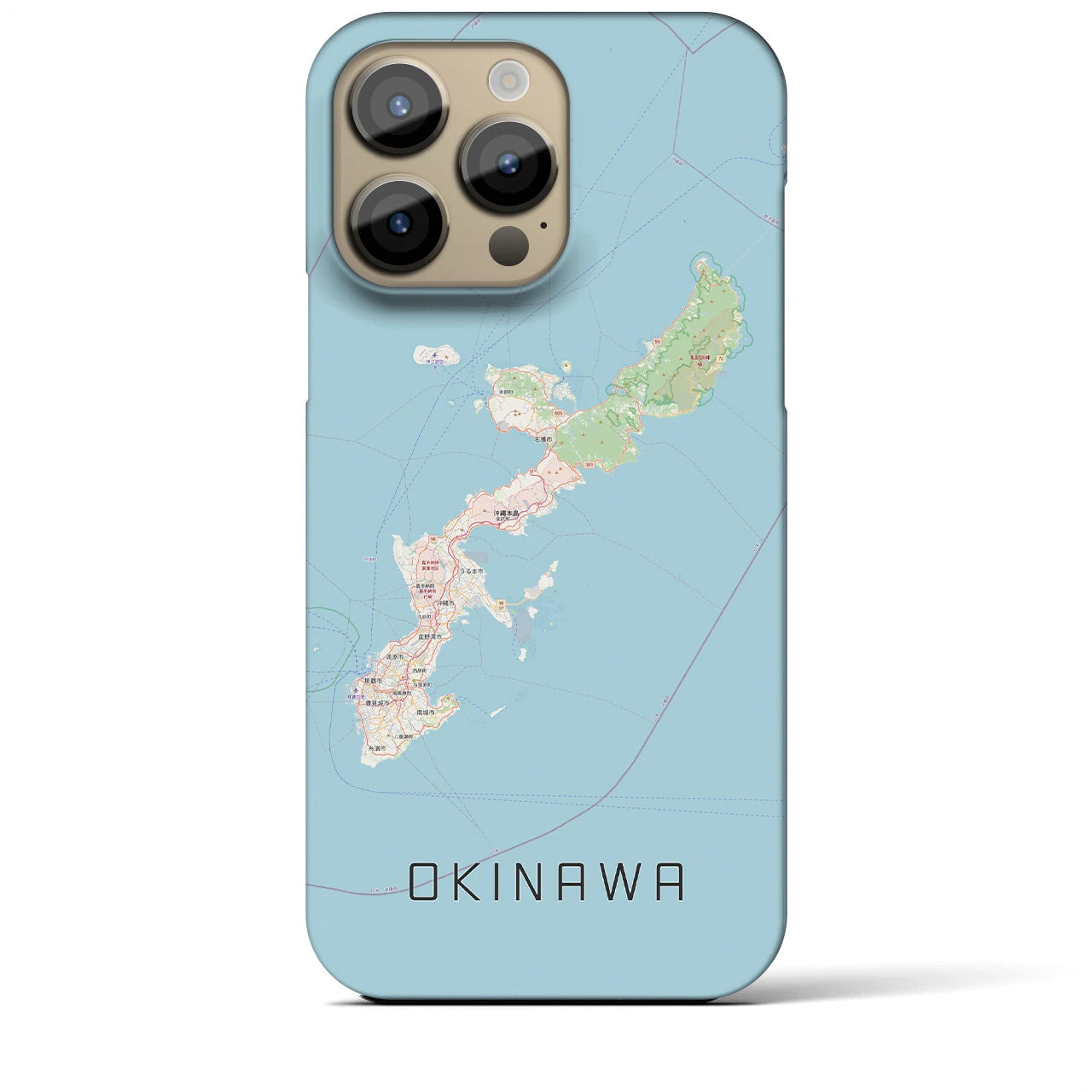 【沖縄2】地図柄iPhoneケース（バックカバータイプ・ナチュラル）iPhone 14 Pro Max 用