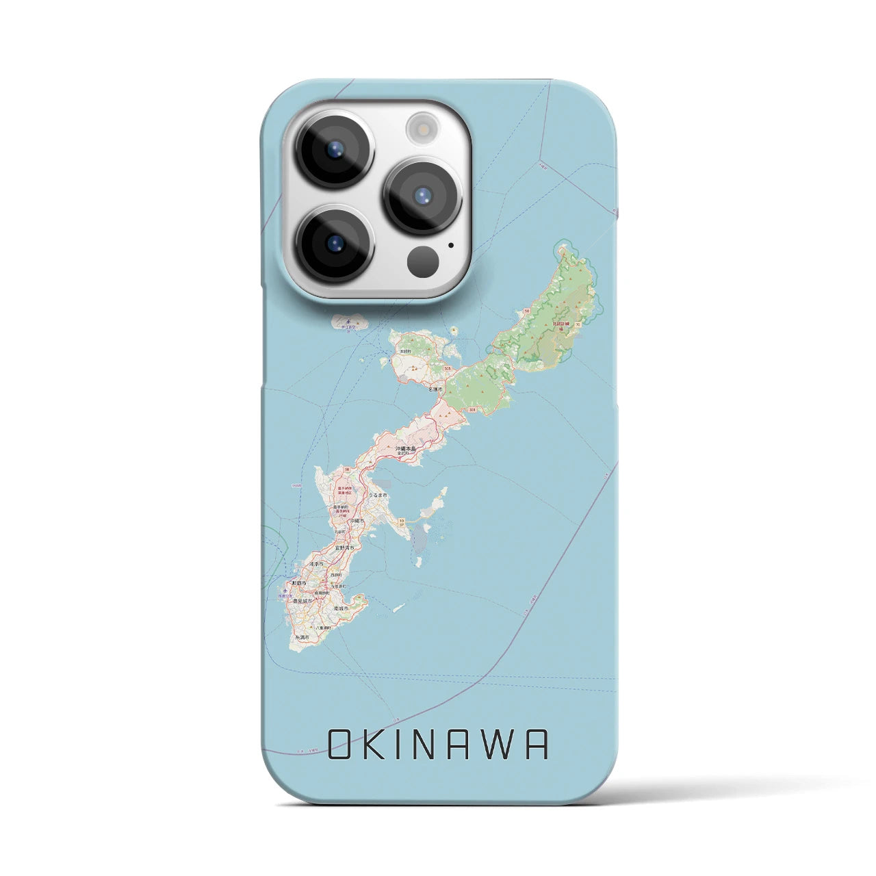 【沖縄2】地図柄iPhoneケース（バックカバータイプ・ナチュラル）iPhone 14 Pro 用