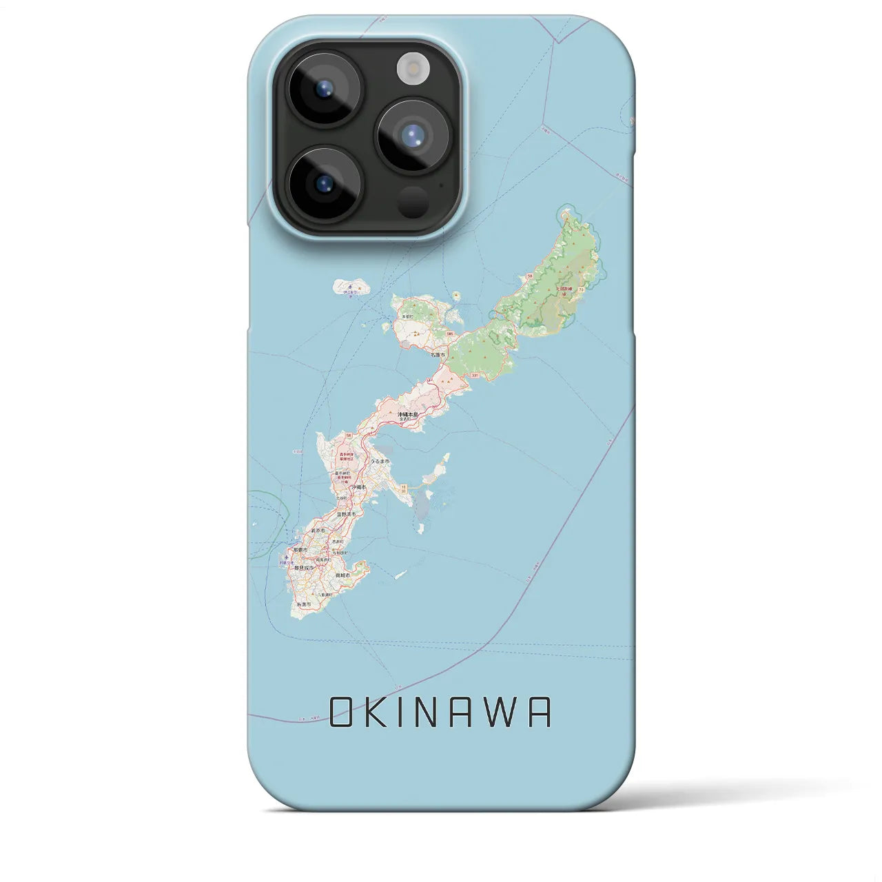 【沖縄2】地図柄iPhoneケース（バックカバータイプ・ナチュラル）iPhone 15 Pro Max 用