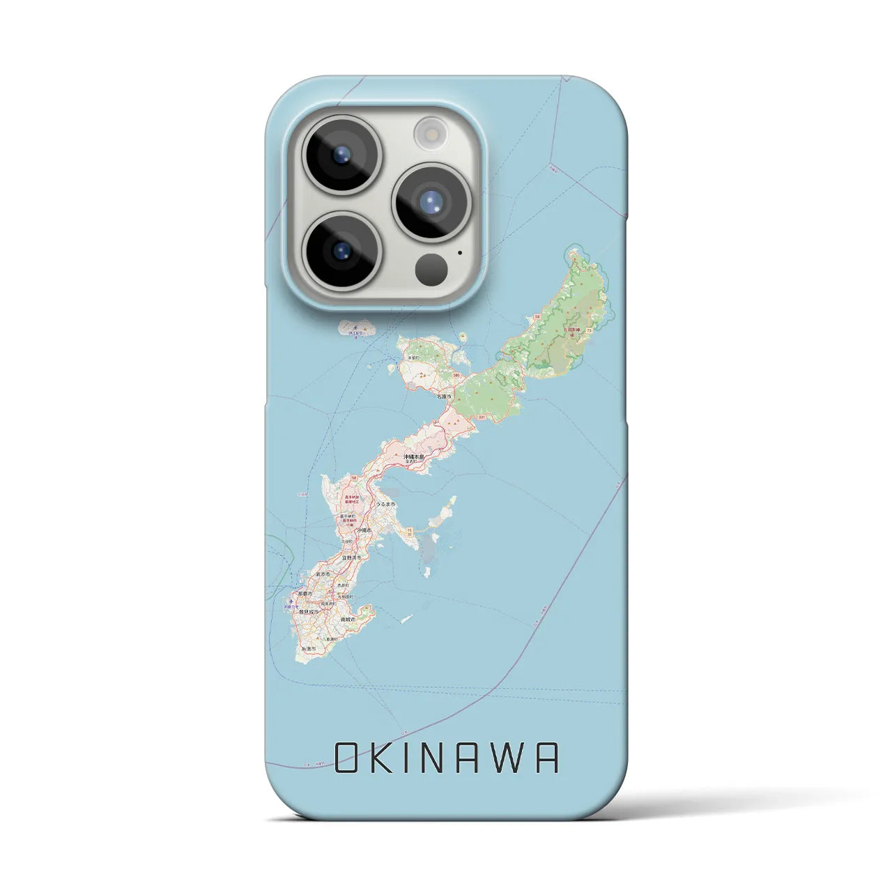 【沖縄2】地図柄iPhoneケース（バックカバータイプ・ナチュラル）iPhone 15 Pro 用