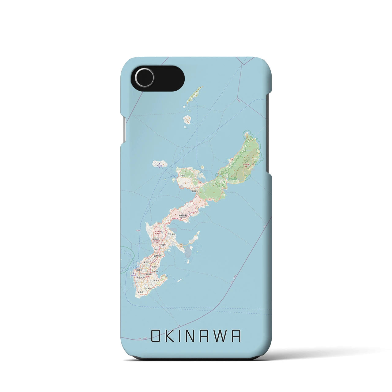 【沖縄2】地図柄iPhoneケース（バックカバータイプ・ナチュラル）iPhone SE（第3 / 第2世代） / 8 / 7 / 6s / 6 用