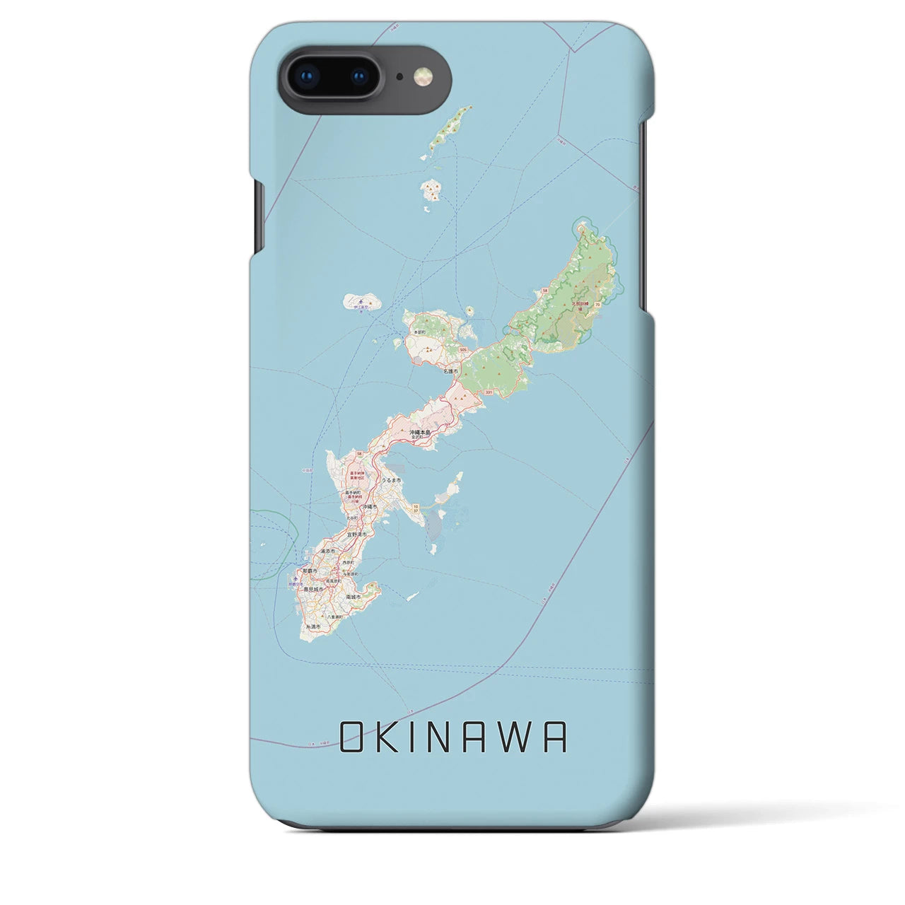 【沖縄2】地図柄iPhoneケース（バックカバータイプ・ナチュラル）iPhone 8Plus /7Plus / 6sPlus / 6Plus 用