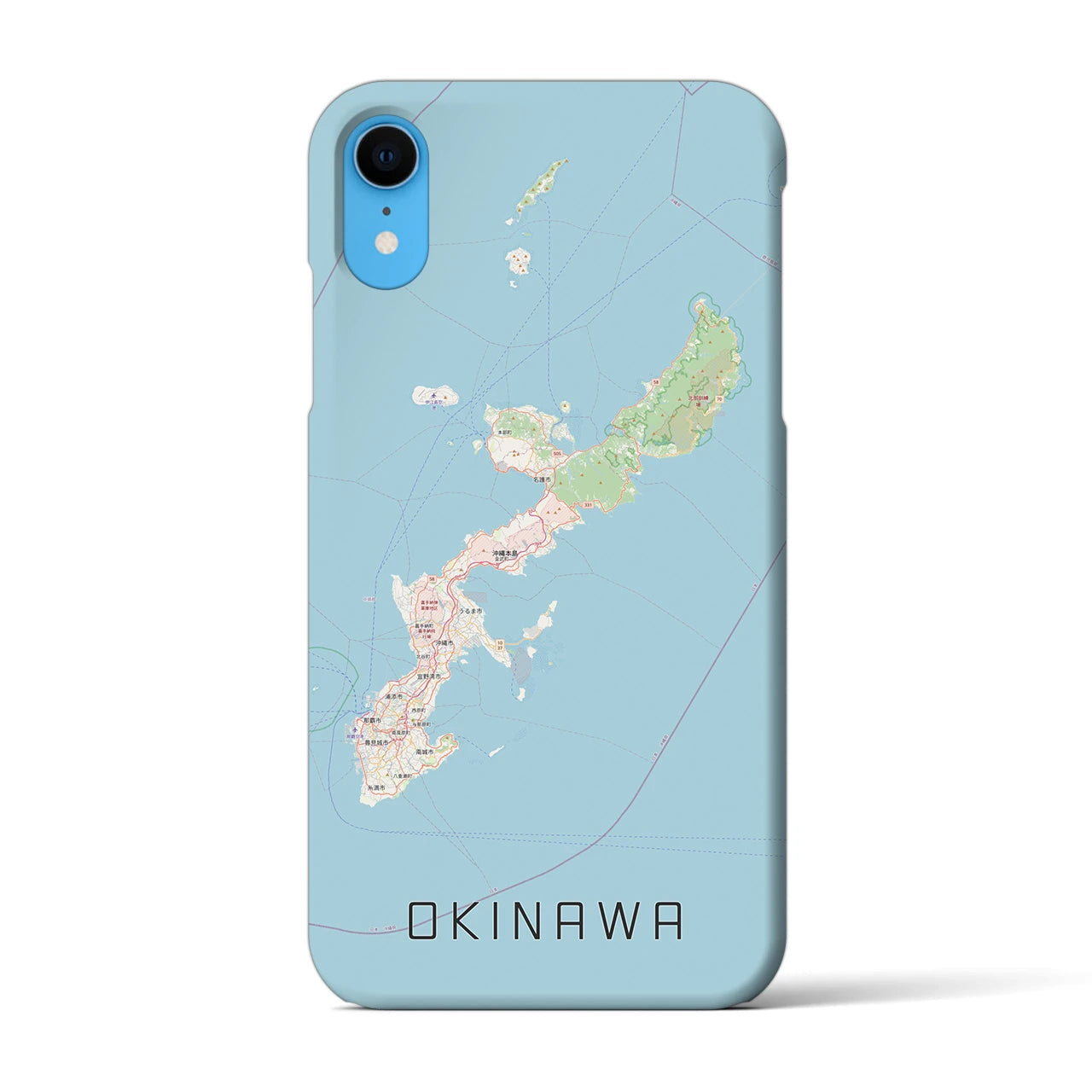 【沖縄2】地図柄iPhoneケース（バックカバータイプ・ナチュラル）iPhone XR 用