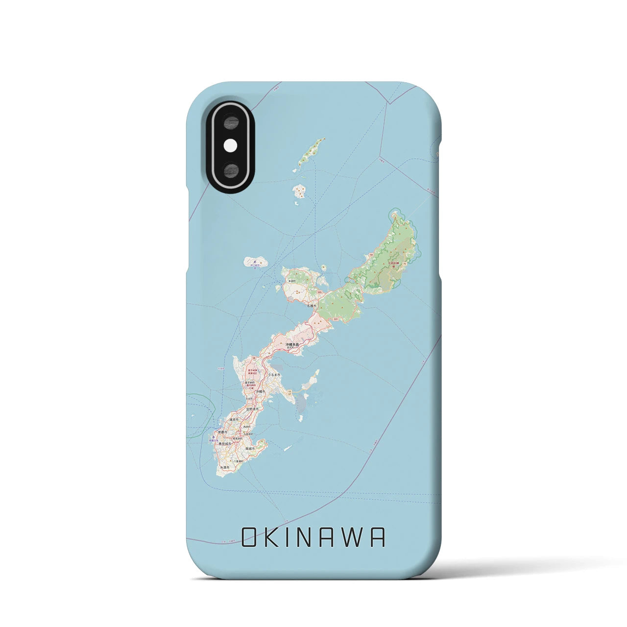 【沖縄2】地図柄iPhoneケース（バックカバータイプ・ナチュラル）iPhone XS / X 用