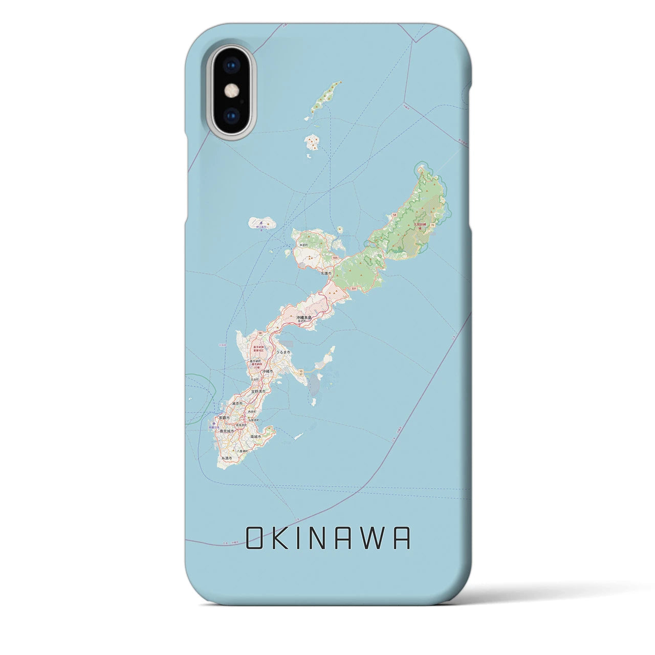 【沖縄2】地図柄iPhoneケース（バックカバータイプ・ナチュラル）iPhone XS Max 用