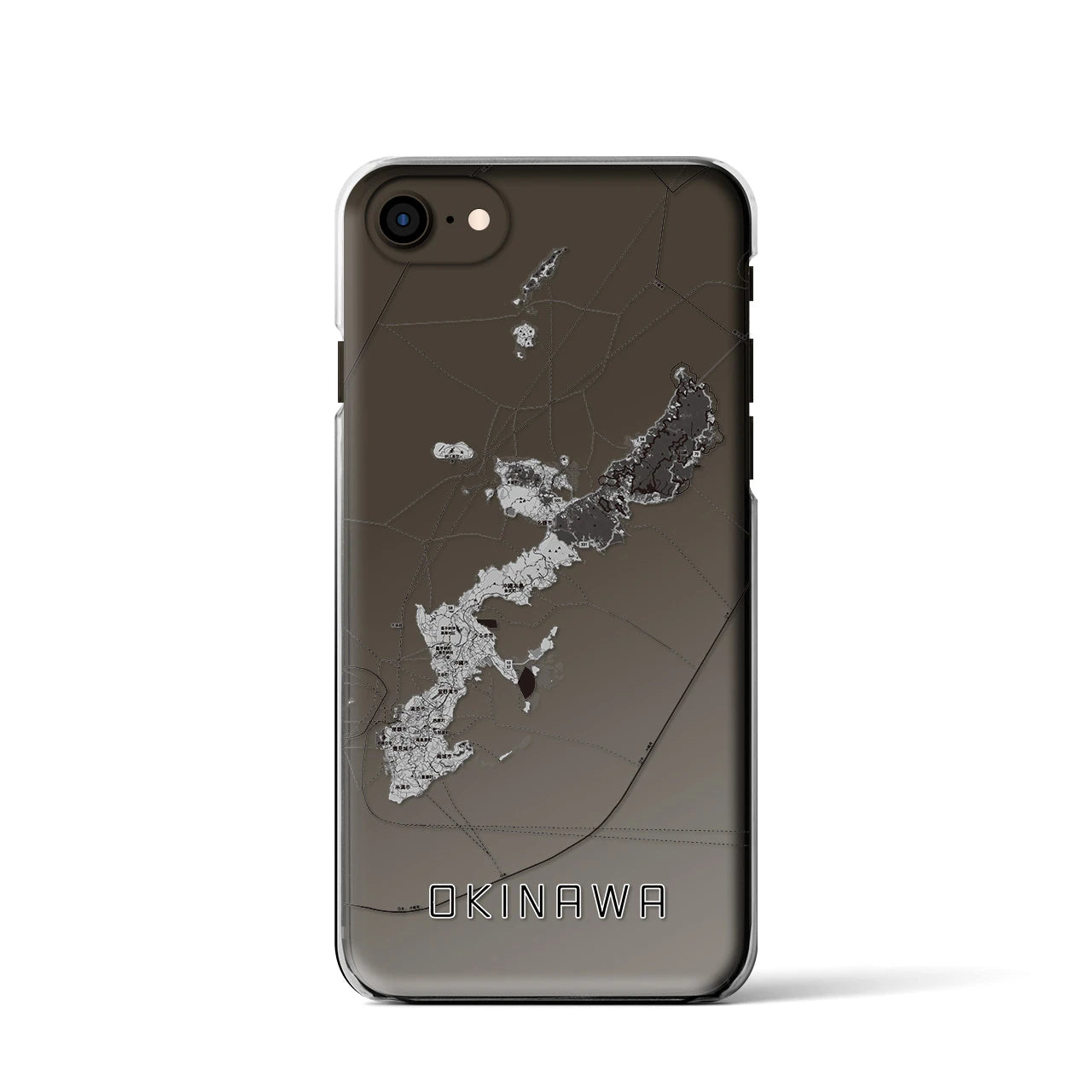 【沖縄2】地図柄iPhoneケース（クリアタイプ・モノトーン）iPhone SE（第3 / 第2世代） / 8 / 7 / 6s / 6 用