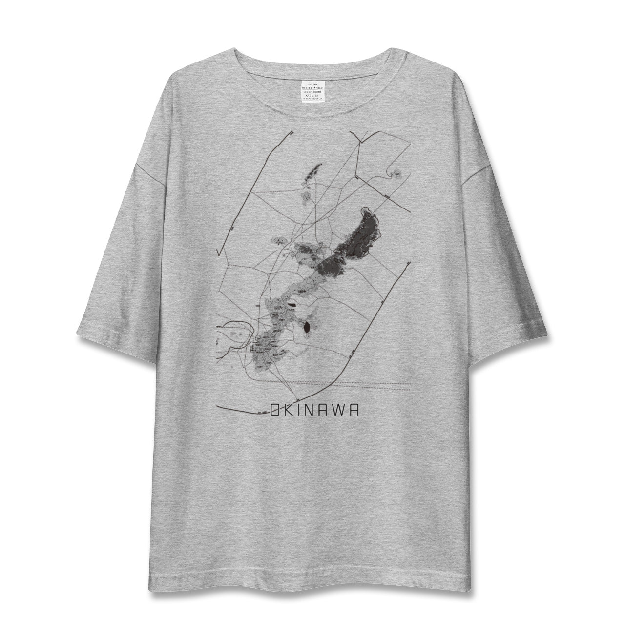 【沖縄2（沖縄県）】地図柄ビッグシルエットTシャツ