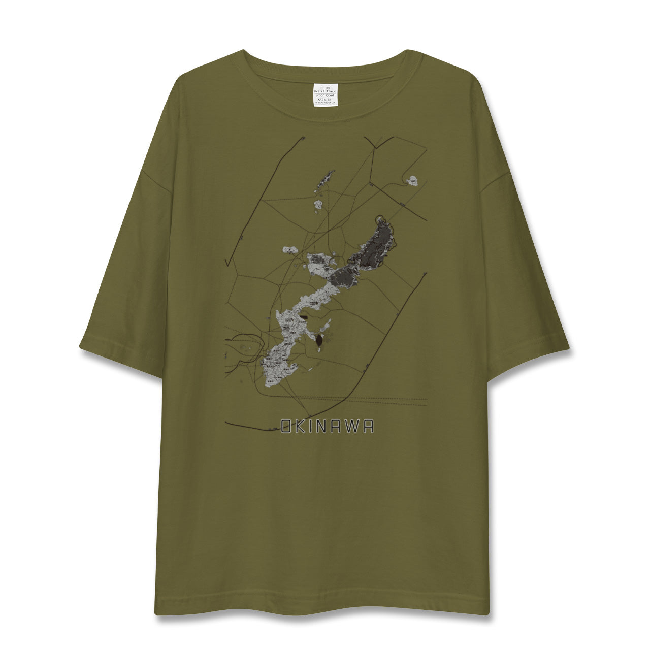 【沖縄2（沖縄県）】地図柄ビッグシルエットTシャツ