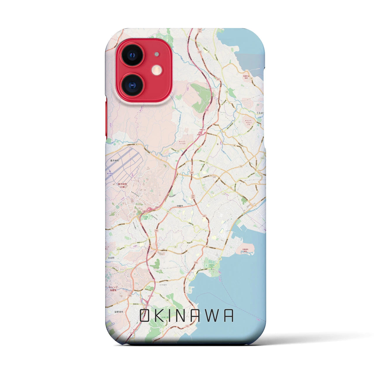 【沖縄】地図柄iPhoneケース（バックカバータイプ・ナチュラル）iPhone 11 用