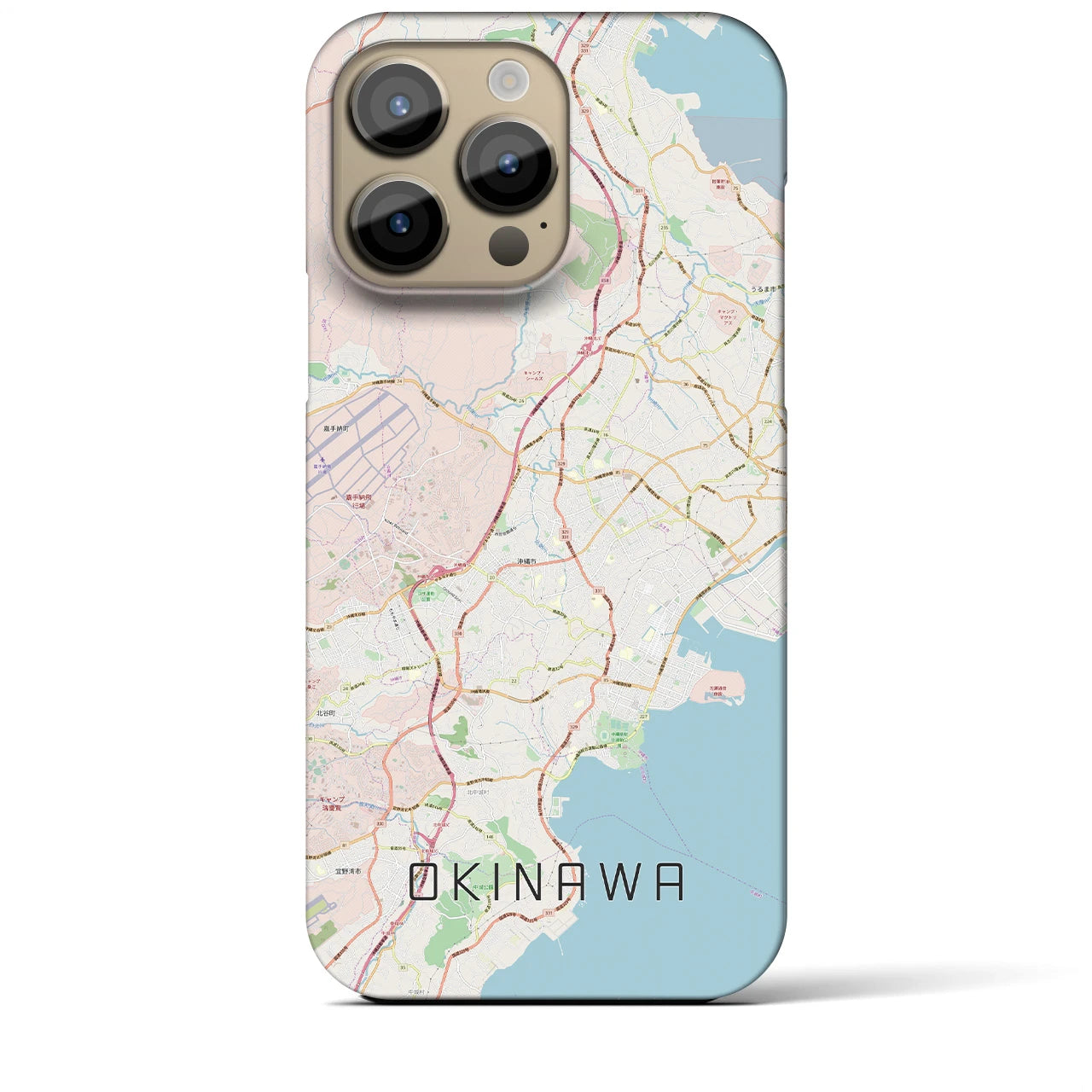 【沖縄】地図柄iPhoneケース（バックカバータイプ・ナチュラル）iPhone 14 Pro Max 用
