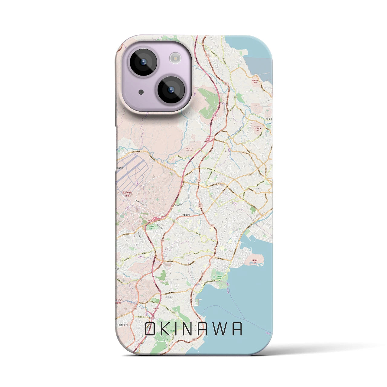 【沖縄】地図柄iPhoneケース（バックカバータイプ・ナチュラル）iPhone 14 用