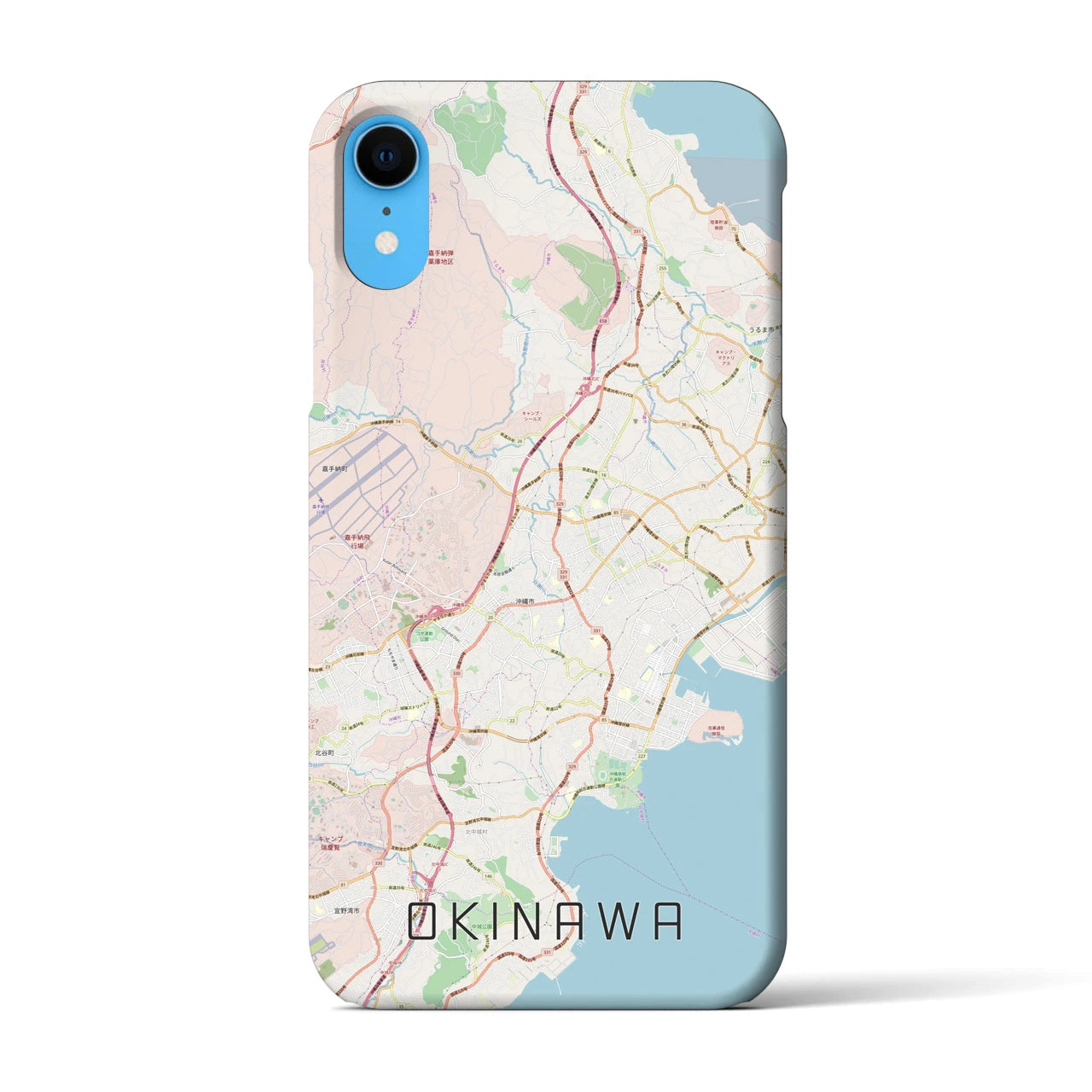 【沖縄】地図柄iPhoneケース（バックカバータイプ・ナチュラル）iPhone XR 用