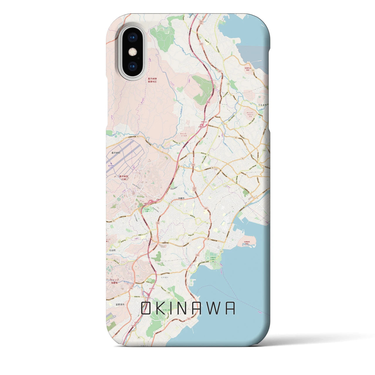 【沖縄】地図柄iPhoneケース（バックカバータイプ・ナチュラル）iPhone XS Max 用