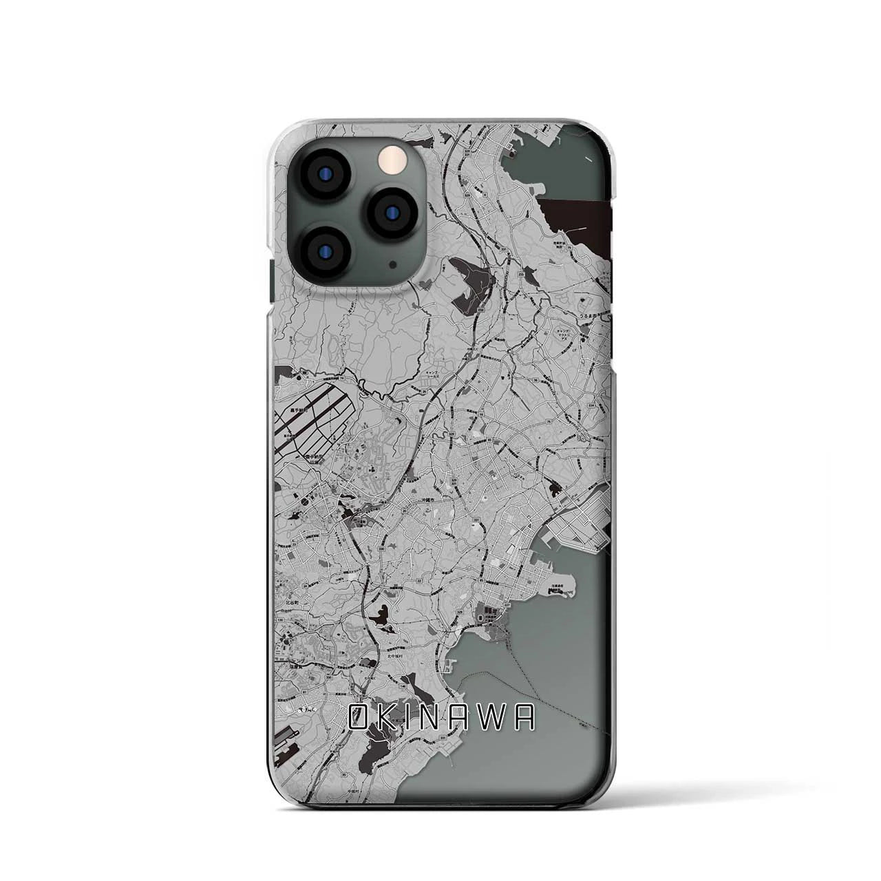【沖縄】地図柄iPhoneケース（クリアタイプ・モノトーン）iPhone 11 Pro 用