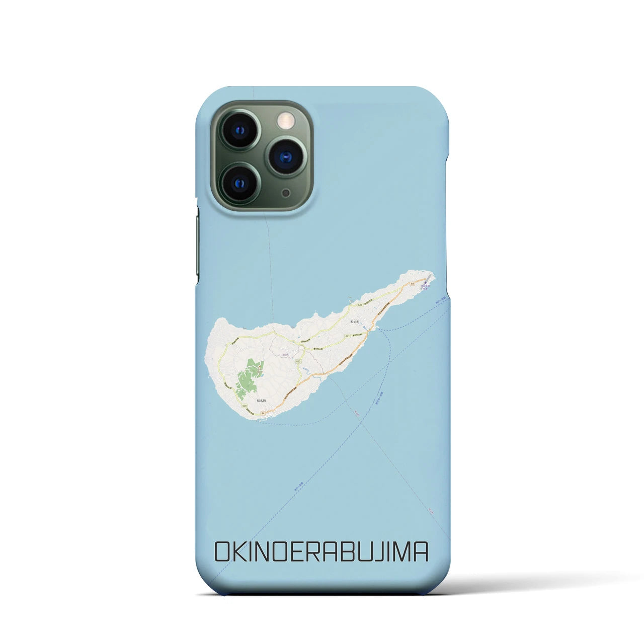 【沖永良部島】地図柄iPhoneケース（バックカバータイプ・ナチュラル）iPhone 11 Pro 用