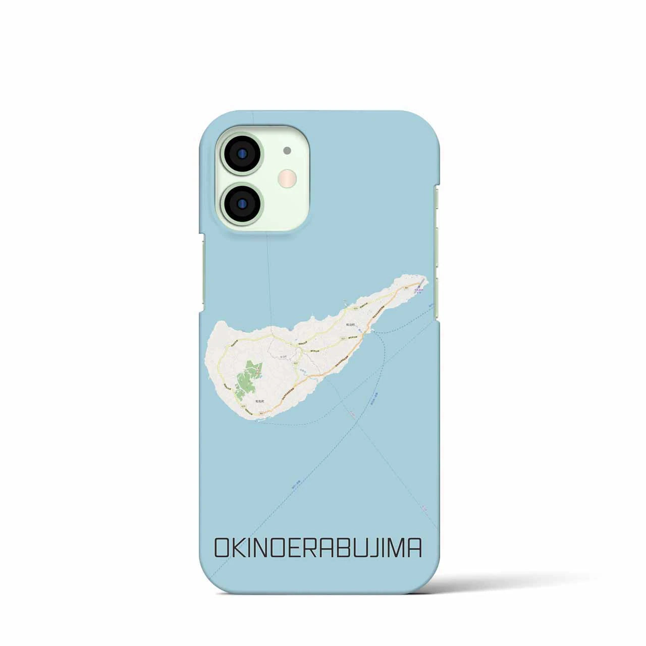 【沖永良部島】地図柄iPhoneケース（バックカバータイプ・ナチュラル）iPhone 12 mini 用