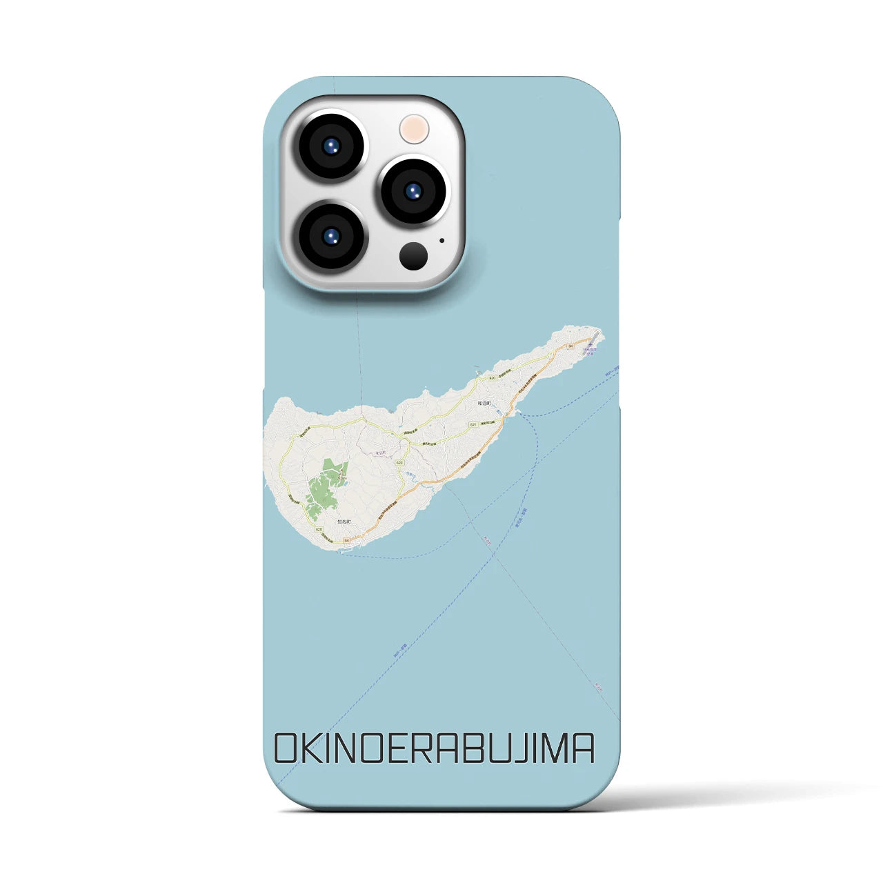 【沖永良部島】地図柄iPhoneケース（バックカバータイプ・ナチュラル）iPhone 13 Pro 用