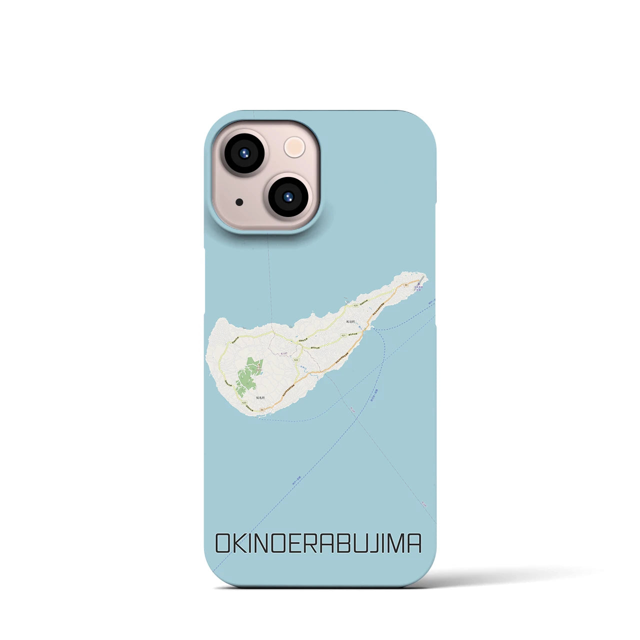 【沖永良部島】地図柄iPhoneケース（バックカバータイプ・ナチュラル）iPhone 13 mini 用