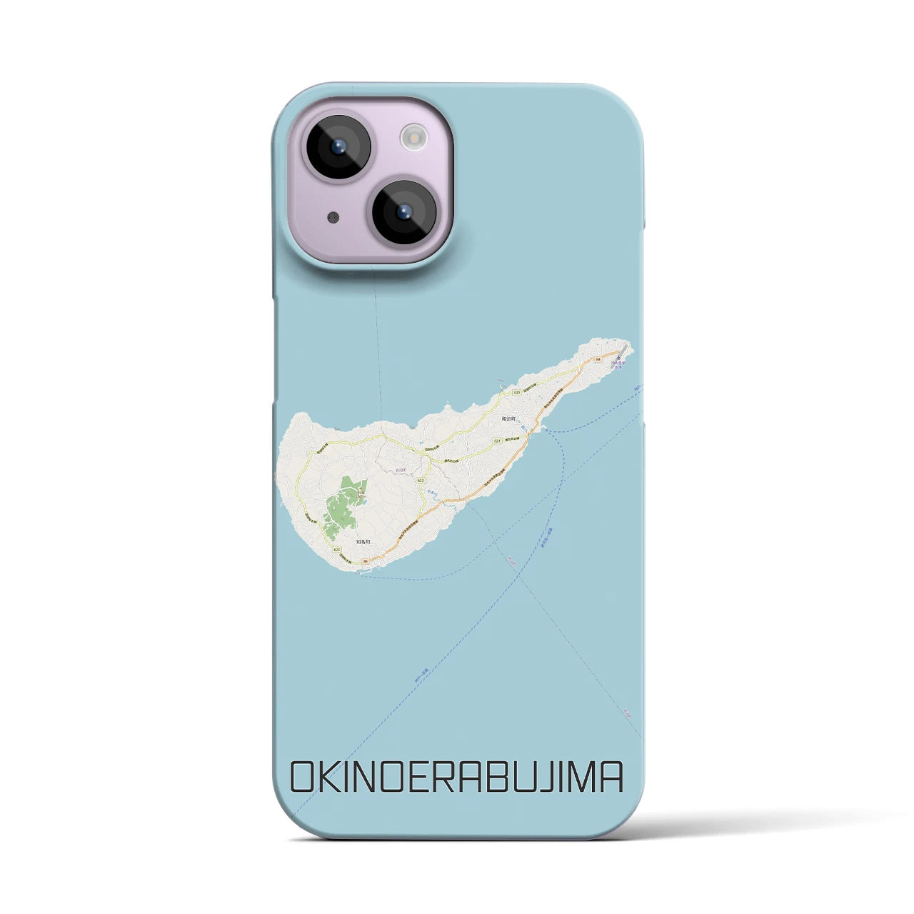 【沖永良部島】地図柄iPhoneケース（バックカバータイプ・ナチュラル）iPhone 14 用