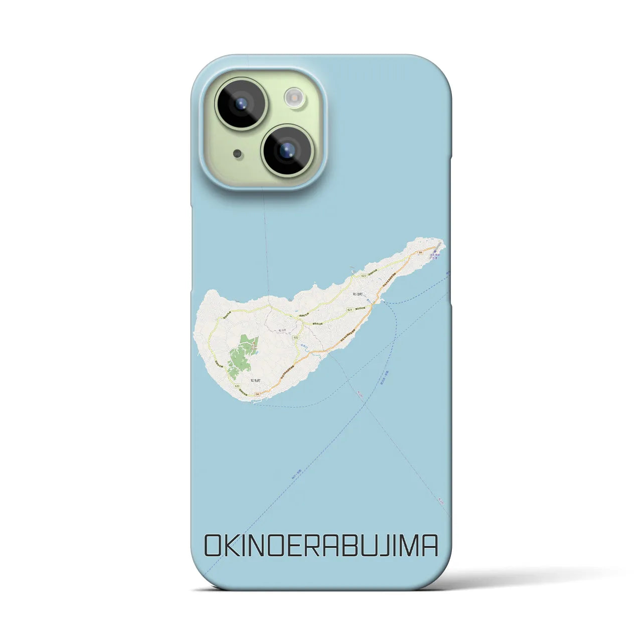 【沖永良部島】地図柄iPhoneケース（バックカバータイプ・ナチュラル）iPhone 15 用
