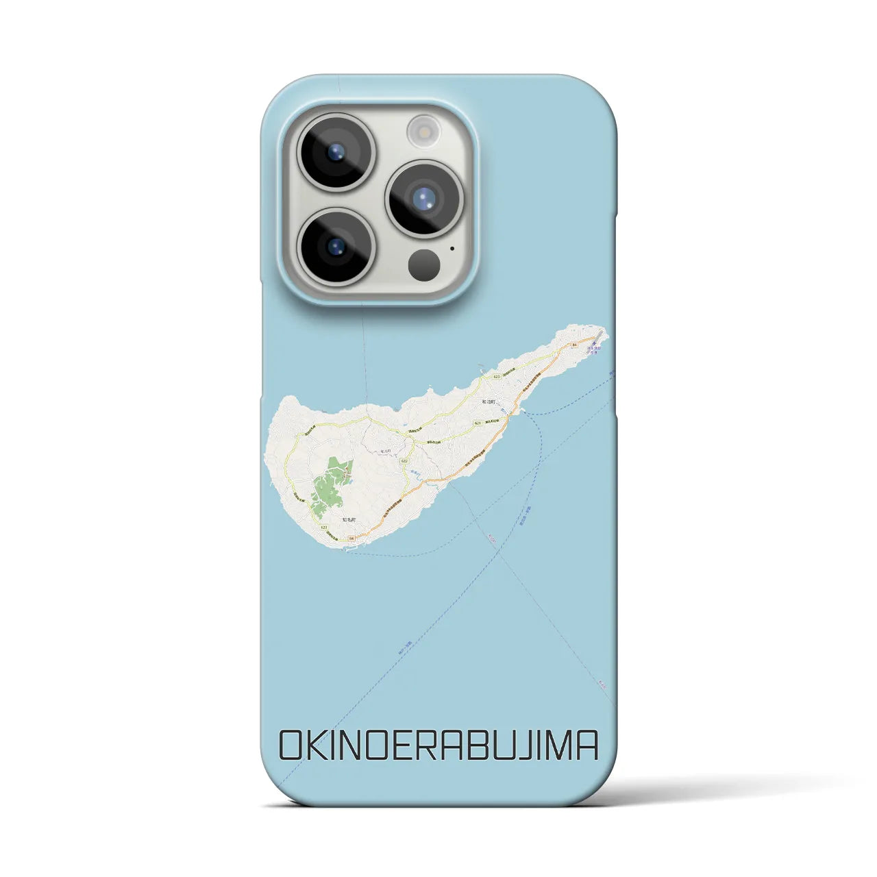 【沖永良部島】地図柄iPhoneケース（バックカバータイプ・ナチュラル）iPhone 15 Pro 用