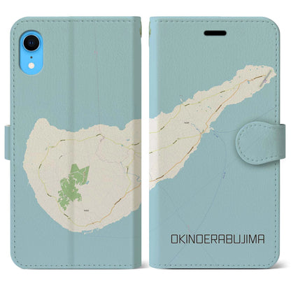 【沖永良部島（鹿児島県）】地図柄iPhoneケース（手帳タイプ）ナチュラル・iPhone XR 用
