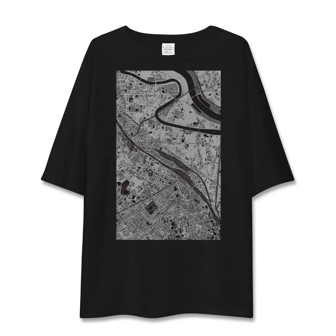 【尾久（東京都）】地図柄ビッグシルエットTシャツ