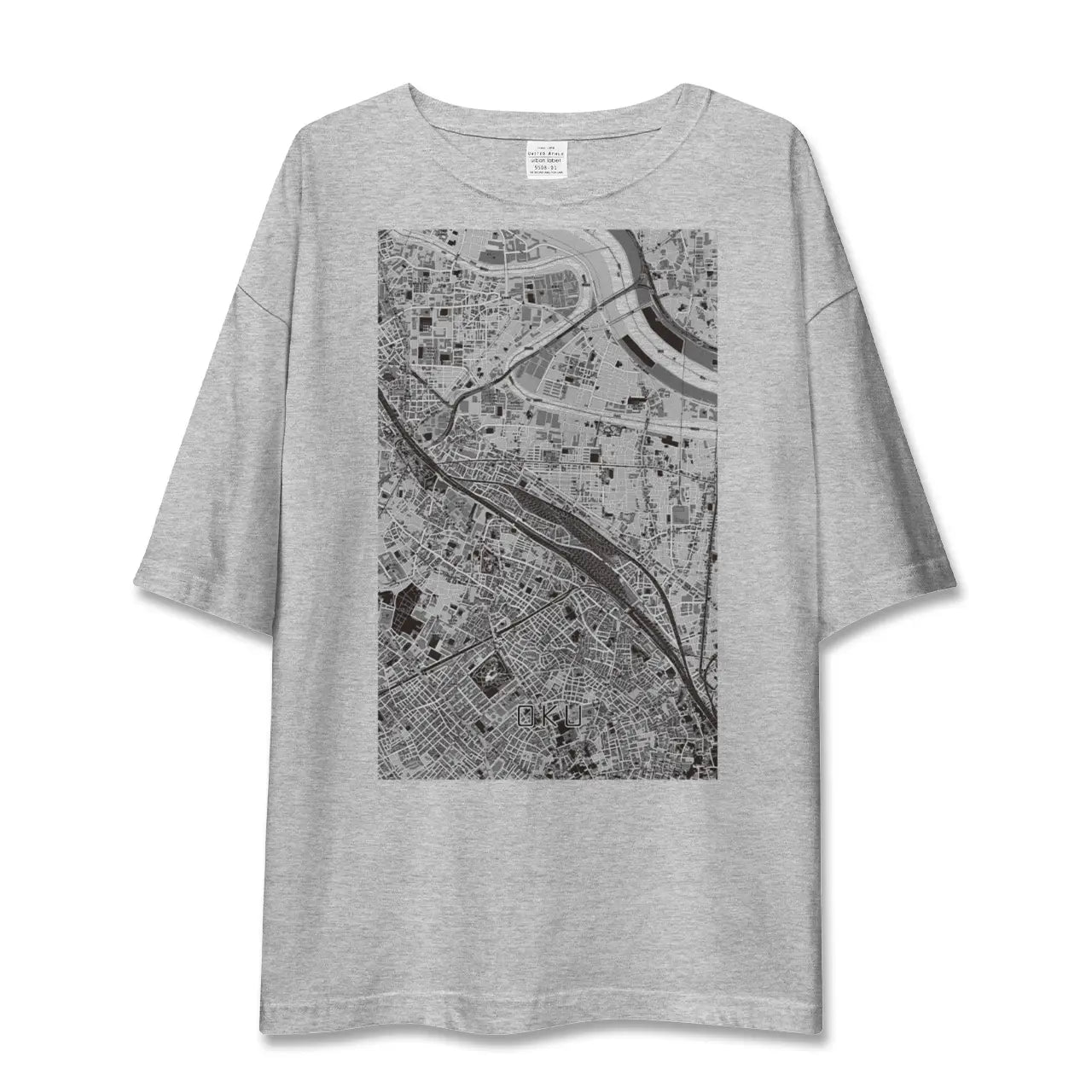 【尾久（東京都）】地図柄ビッグシルエットTシャツ