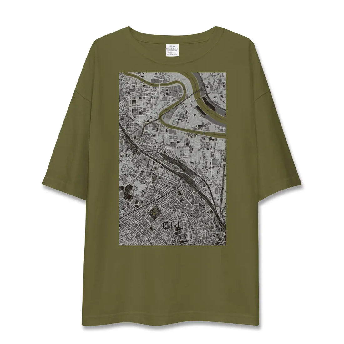 【尾久(東京都)】地図柄ビッグシルエットTシャツ