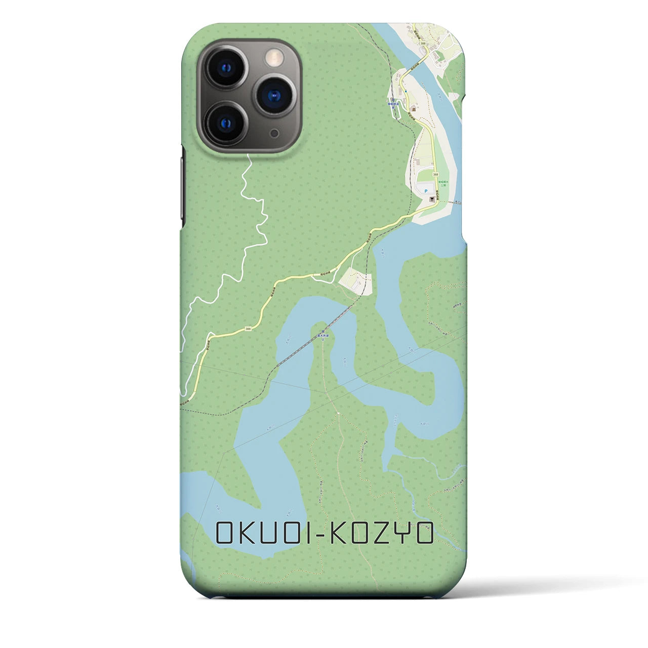 【奥大井湖上】地図柄iPhoneケース（バックカバータイプ・ナチュラル）iPhone 11 Pro Max 用