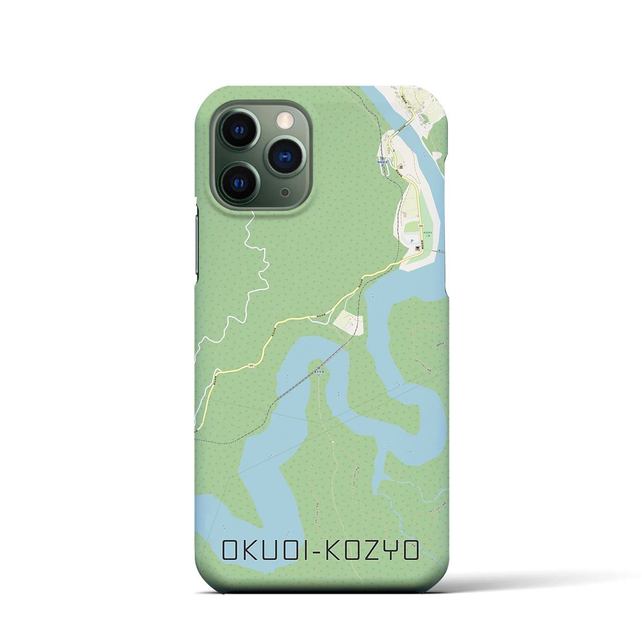 【奥大井湖上】地図柄iPhoneケース（バックカバータイプ・ナチュラル）iPhone 11 Pro 用