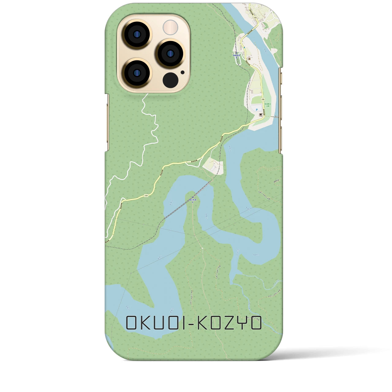 【奥大井湖上】地図柄iPhoneケース（バックカバータイプ・ナチュラル）iPhone 12 Pro Max 用