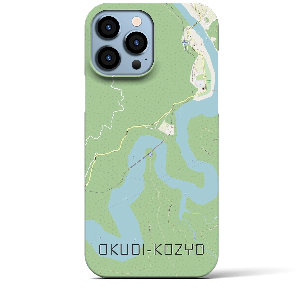 【奥大井湖上】地図柄iPhoneケース（バックカバータイプ・ナチュラル）iPhone 13 Pro Max 用