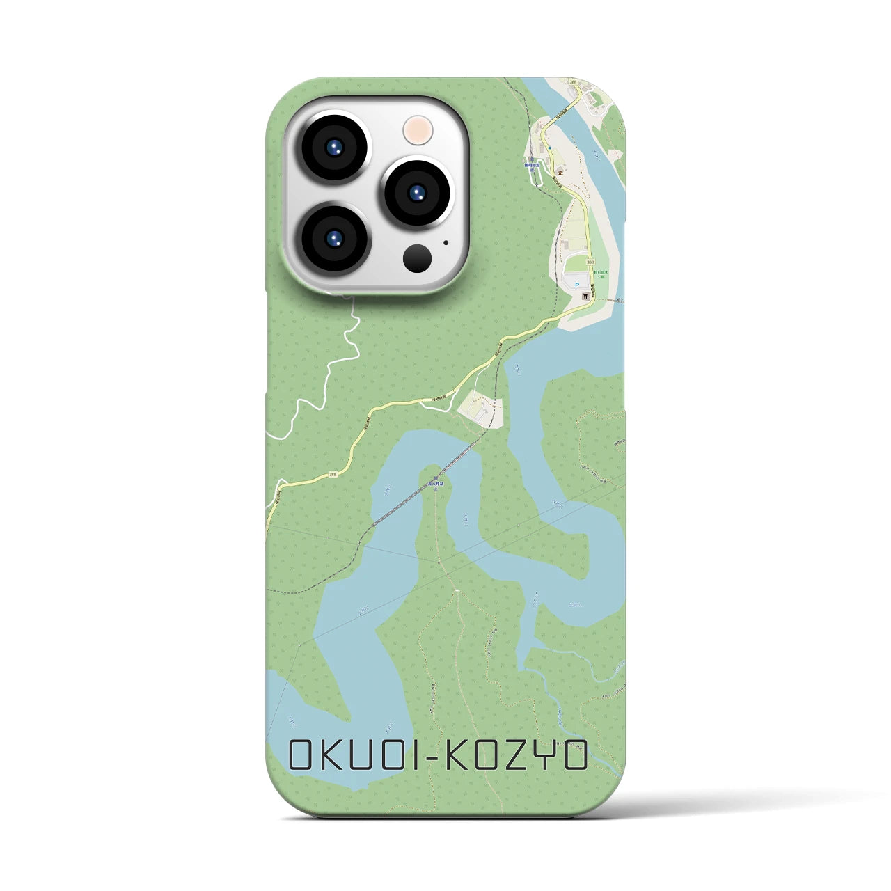 【奥大井湖上】地図柄iPhoneケース（バックカバータイプ・ナチュラル）iPhone 13 Pro 用