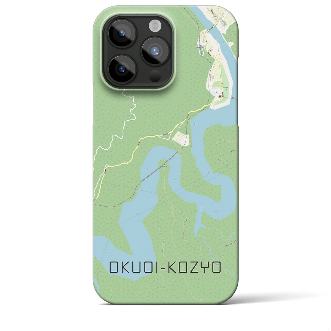 【奥大井湖上】地図柄iPhoneケース（バックカバータイプ・ナチュラル）iPhone 15 Pro Max 用